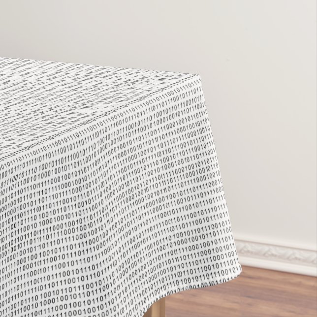 Binary Code black white stripes Tablecloth (In Situ)