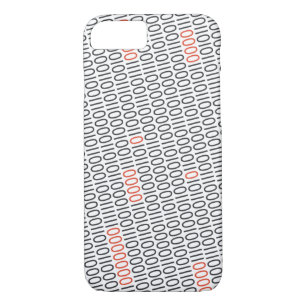 Binary Code Black with Red Highlights on any iPhone 8/7 Case