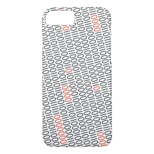 Binary Code Black with Red Highlights on any Case-Mate iPhone Case (Back)