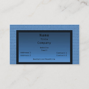 Binary Code Business Card, Blue Card