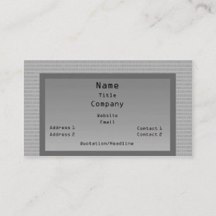 Binary Code Business Card, Grey Card