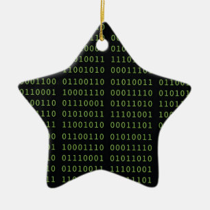 Binary Code Ceramic Tree Decoration