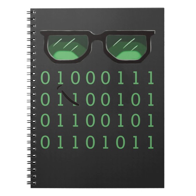 Binary Code Coding Geek Notebook (Front)