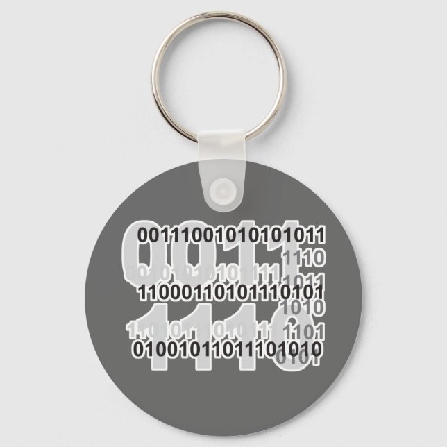 binary code design key ring (Front)