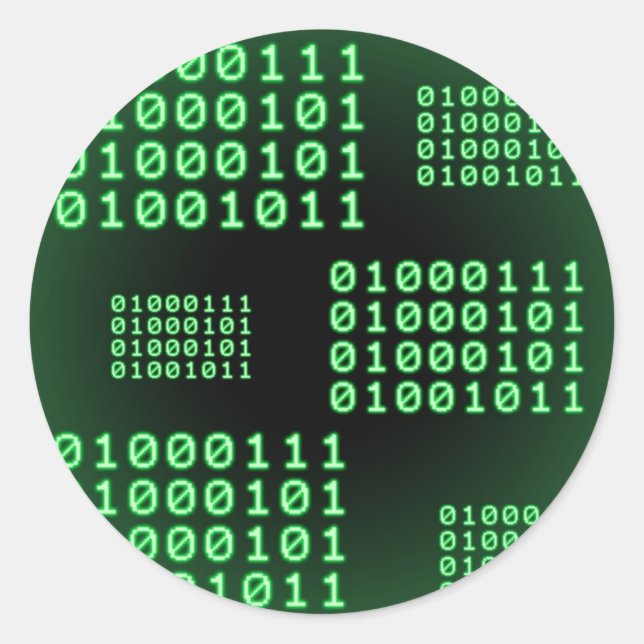 Binary code for GEEK Classic Round Sticker (Front)