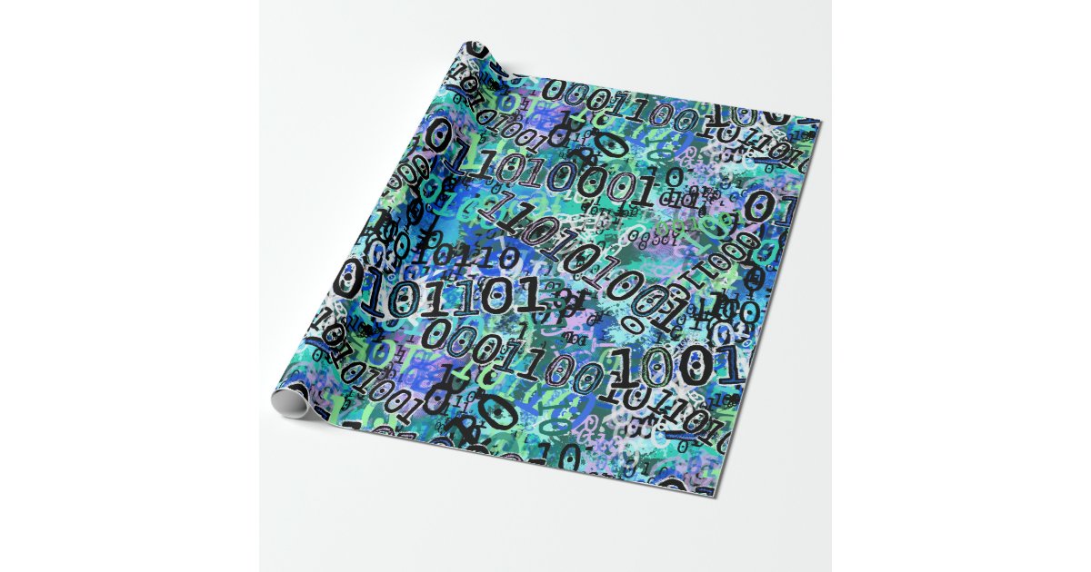 Binary Code Geek Wrapping Paper Zazzle