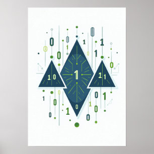 Binary Code Geometric Pattern for Programmers and  Poster