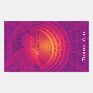 Binary Code Hi-Tech  Abstract Design Thank You Rectangular Sticker