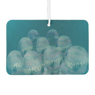 binary code ,man and digital communications . car air freshener