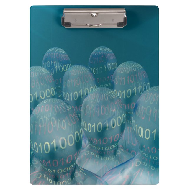 binary code ,man and digital communications . clipboard (Front)