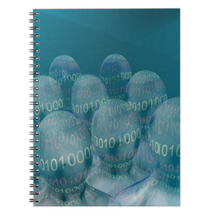 binary code ,man and digital communications . notebook