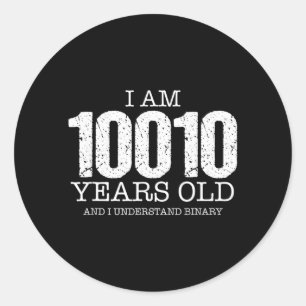 Binary Code Math Geek 18th Birthday Gift Classic Round Sticker