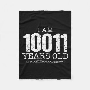Binary Code Math Geek 19th Birthday Gift Fleece Blanket