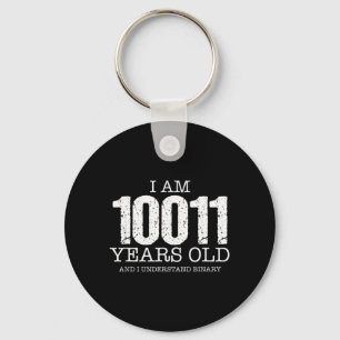 Binary Code Math Geek 19th Birthday Gift Key Ring