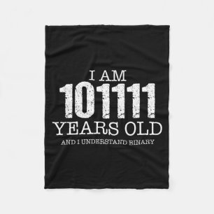 Binary Code Math Geek 47th Birthday Gift Fleece Blanket