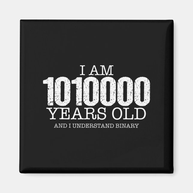 Binary Code Math Geek 80th Birthday Gift Magnet (Front)