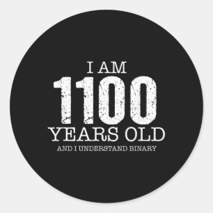 Binary Code Math Kids 12th Birthday Gift Classic Round Sticker