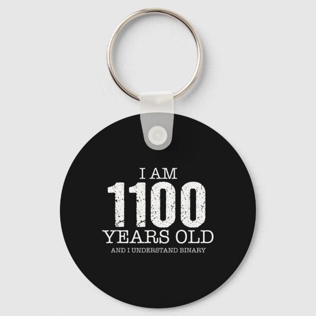 Binary Code Math Kids 12th Birthday Gift Key Ring (Front)