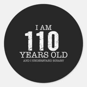 Binary Code Math Kids 6th Birthday Gift Classic Round Sticker