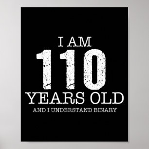 Binary Code Math Kids 6th Birthday Gift Poster