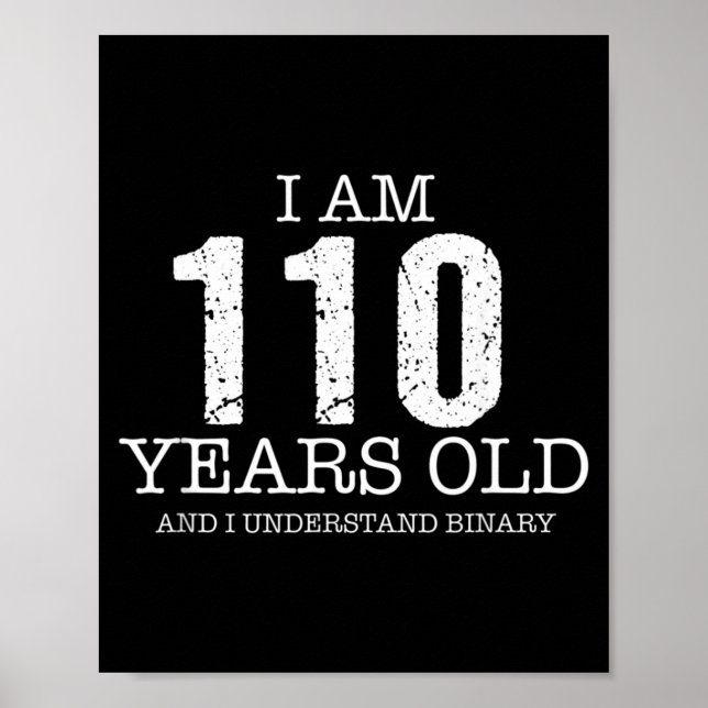 Binary Code Math Kids 6th Birthday Gift Poster (Front)