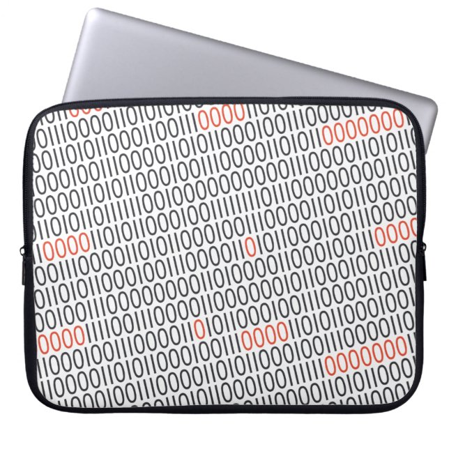 BINARY CODE red details Laptop Sleeve (Front)