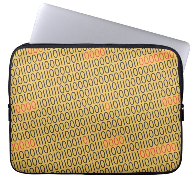 BINARY CODE red highlights on any Colour Laptop Sleeve (Front)