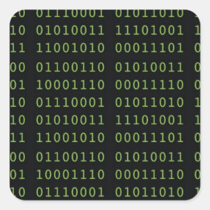 Binary Code Square Sticker