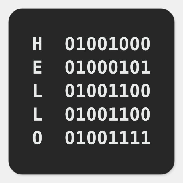 Binary Code Square Sticker (Front)