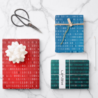 Binary Code Wrapping Paper Sheets