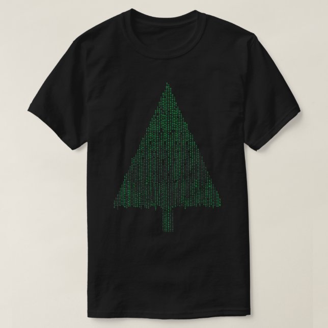 Binary Coding Computer Programmer Christmas Tree X T-Shirt (Design Front)