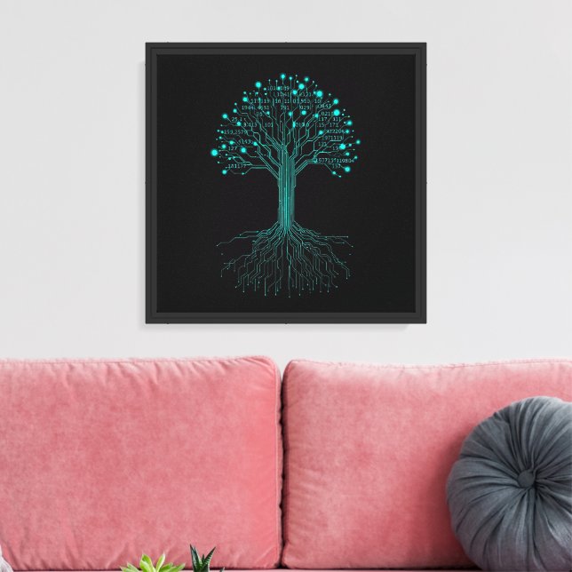 Binary Coding Programmer Graphic Design for Coders Canvas Print (Insitu(LivingRoom))