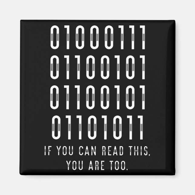 Binary Computer Programmer Developer Geek Gift Magnet (Front)