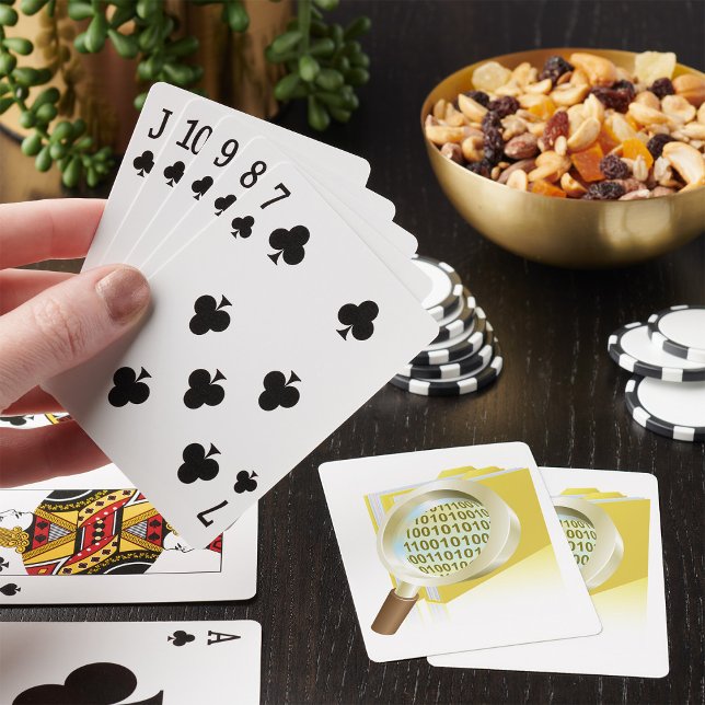 Binary Data Magnifying Glass Digital File Search  Playing Cards (Creator Uploaded)
