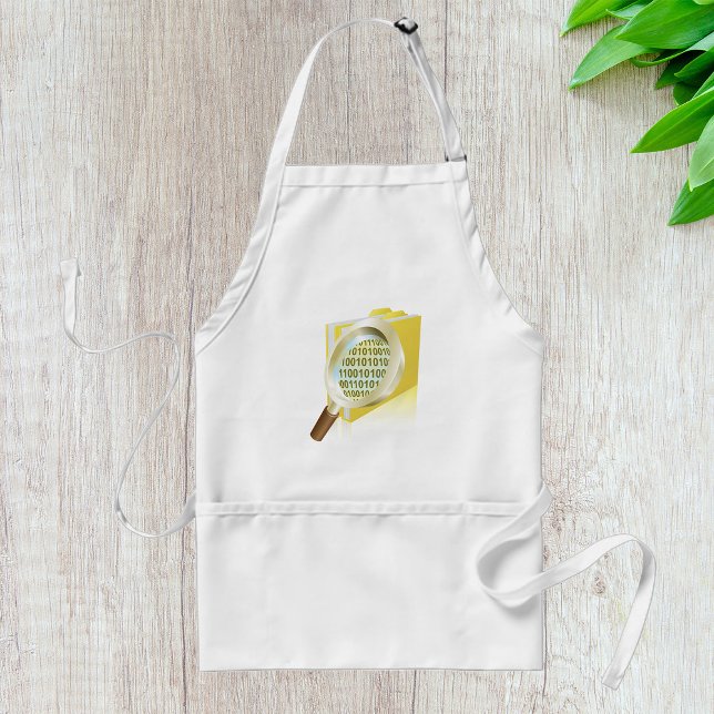Binary Data Magnifying Glass Digital File Search  Standard Apron (Creator Uploaded)