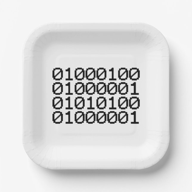 BINARY DATA PAPER PLATE (Front)