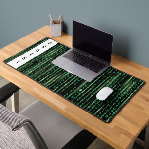 Binary data stream personalised desk mat