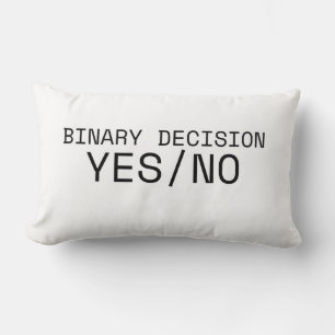 Binary Decision Yes No Minimalist Industrial  Lumbar Cushion