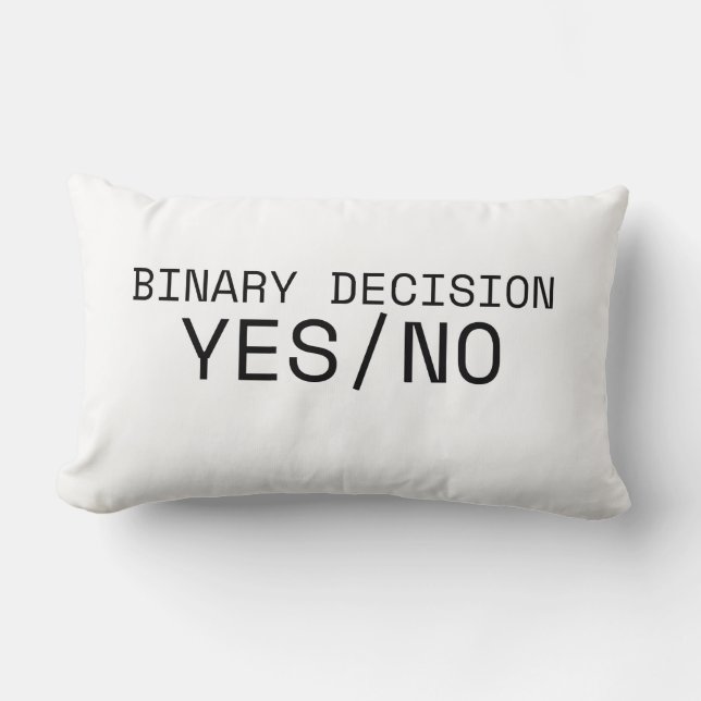 Binary Decision Yes No Minimalist Industrial  Lumbar Cushion (Front)