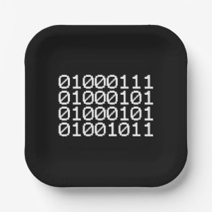 BINARY GEEK PAPER PLATE