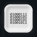 BINARY GEEK PAPER PLATE<br><div class="desc">GEEK IN BINARY

Globe Trotters specialises in idiosyncratic imagery from around the globe. Here you will find unique Greeting Cards,  Postcards,  Posters,  Mousepads and more.</div>