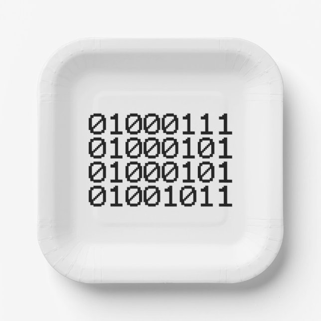 BINARY GEEK PAPER PLATE (Front)