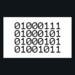BINARY GEEK RECTANGULAR STICKER<br><div class="desc">GEEK IN BINARY

Globe Trotters specialises in idiosyncratic imagery from around the globe. Here you will find unique Greeting Cards,  Postcards,  Posters,  Mousepads and more.</div>