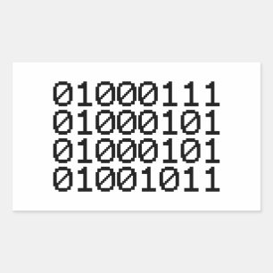 BINARY GEEK RECTANGULAR STICKER