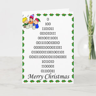 Binary geeks' Christmas tree Holiday Card