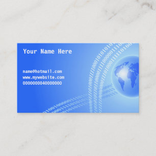 Binary Globe Background, Your Name Here, Business Card