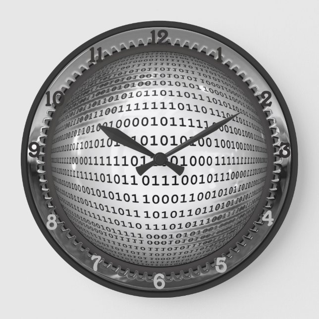 Binary Globe Large Clock (Front)