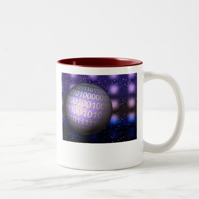 Binary Globe Two-Tone Coffee Mug (Right)