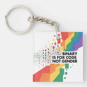 Binary is for code, not gender. key ring