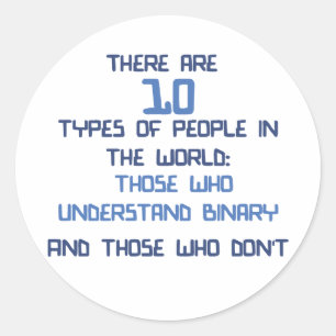 binary joke classic round sticker